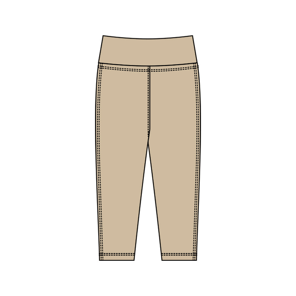 ( Moq 5 ) Preorder Baby Kids Girls Khaki Yoga Active Legging Pants Bottoms