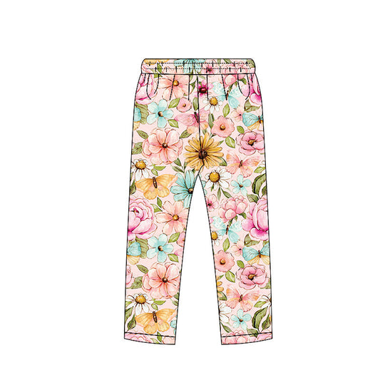 ( Moq 5 ) Preorder Baby Girls Kids Flower Pants Bottoms