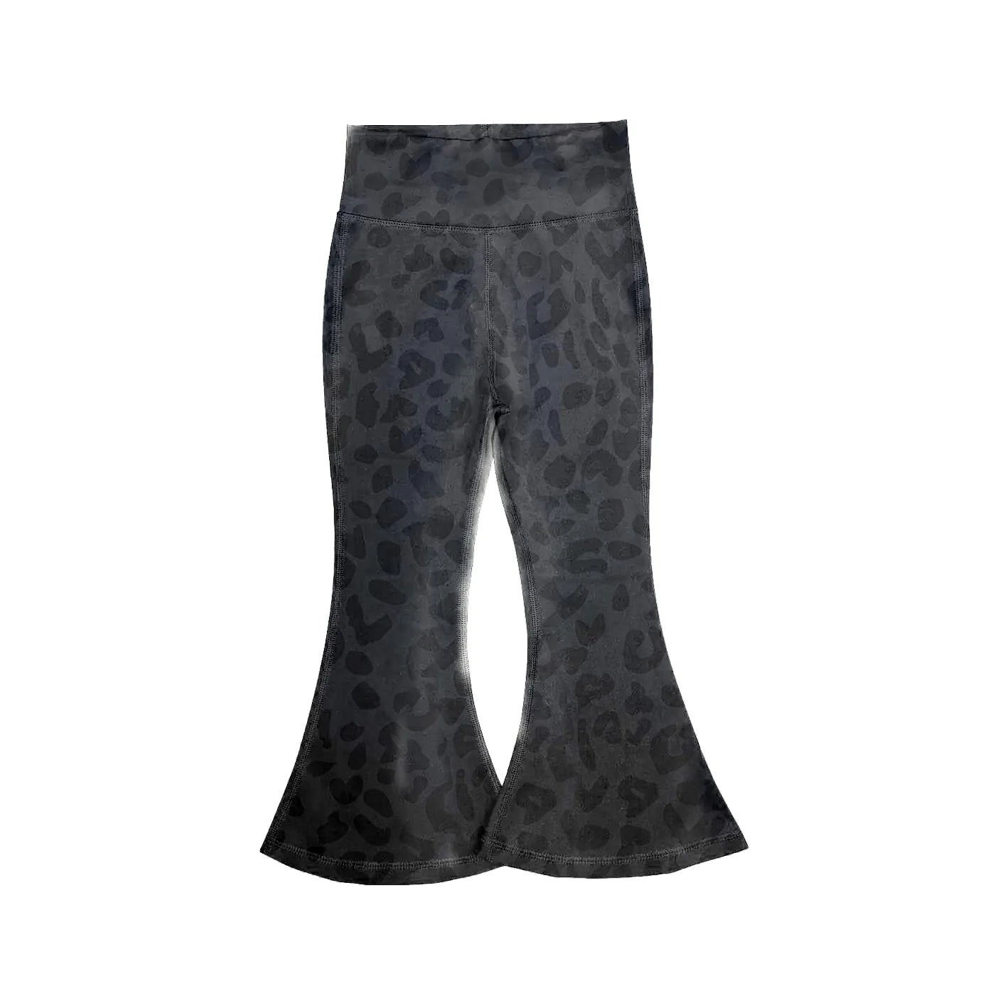 ( Moq 5 ) Preorder Baby Girls Kids Black Leopard Yoga Bell Pants Bottoms