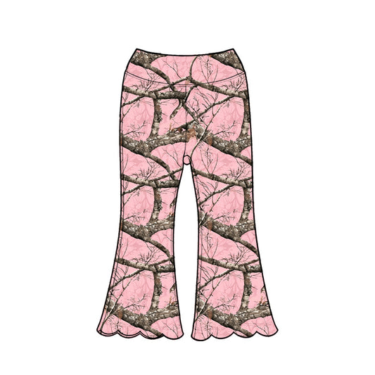 ( Moq 5 ) Baby Girls Kids Pink Scallop Pants Bottoms Camo Clothes