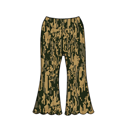 ( Moq 5 ) Baby Girls Kids Scallop Pants Bottoms Camo Clothes