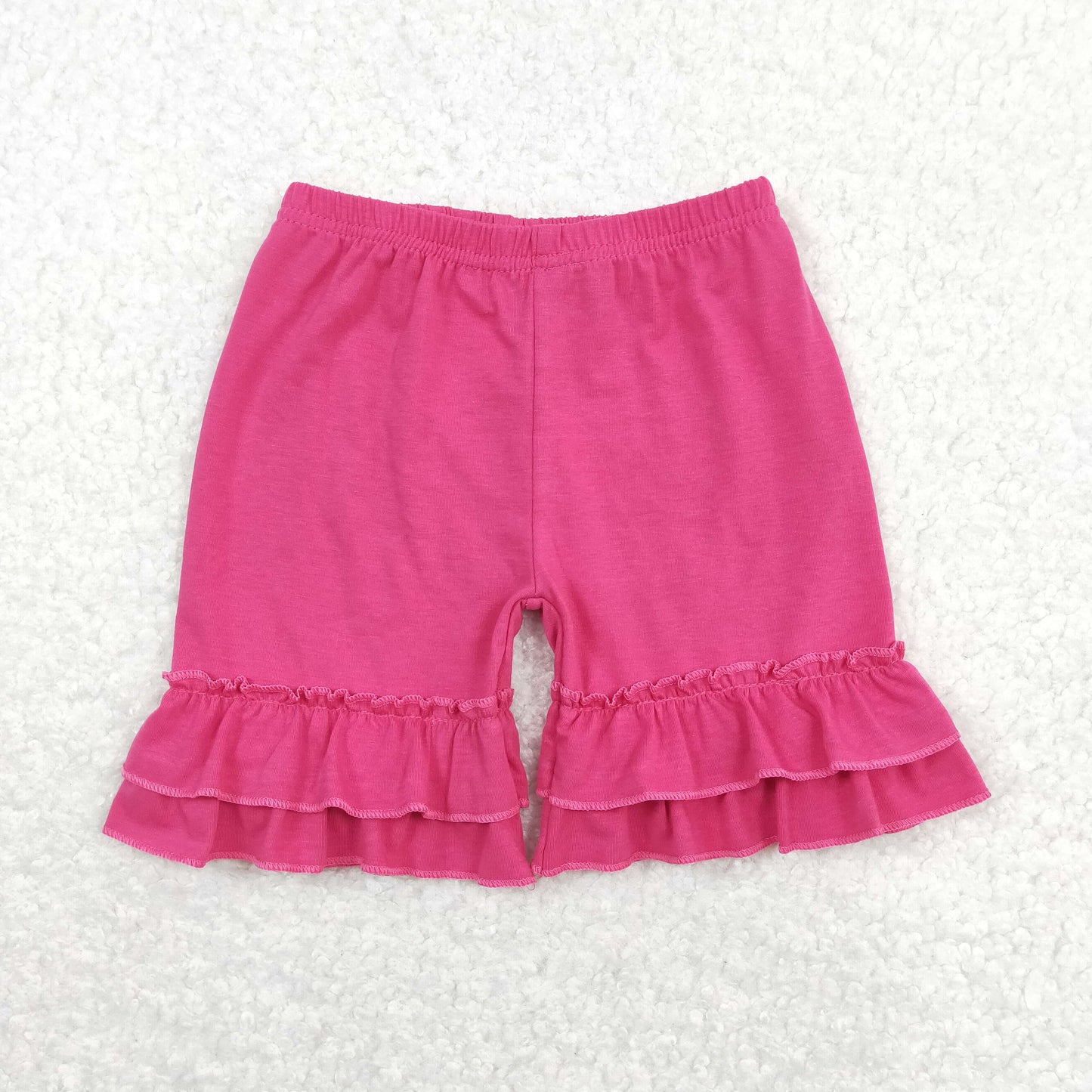 Baby Girl Pink Cotton Ruffle Shorts