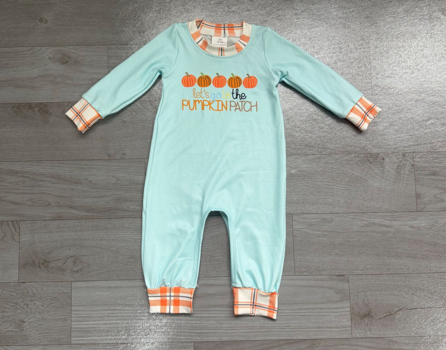 ( No moq ) Preorder Baby Boy Pumpkin Long Sleeves Romper