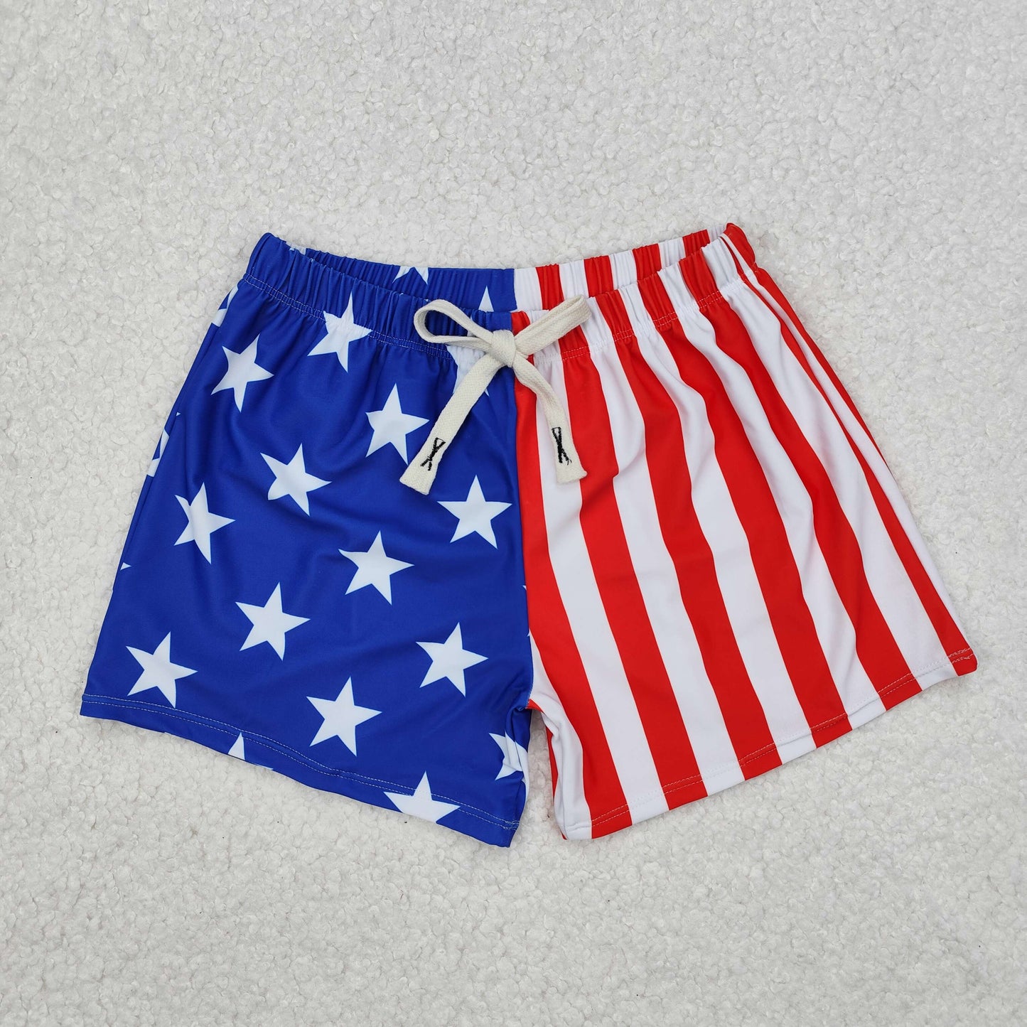 Baby Boy 4th Of July Stars Stripes Sibling Swimsuit Trunks RTS