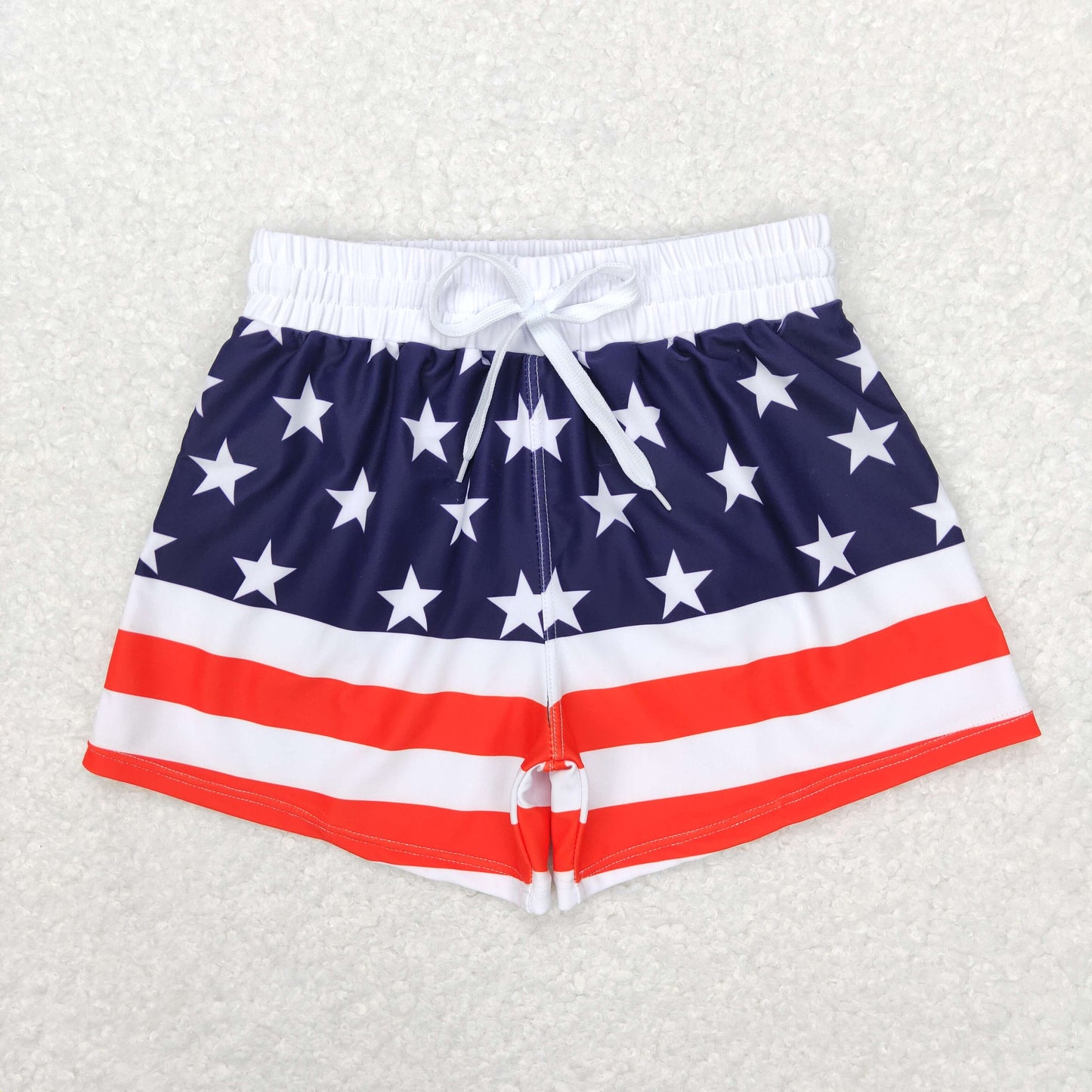 Baby Boy 4th Of July Stars Stripes Sibling Swimsuit Trunks RTS