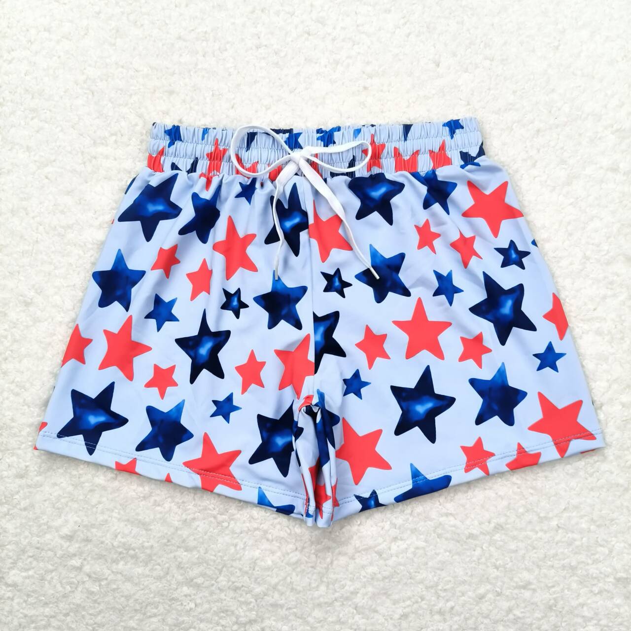 Baby Boy 4th Of July Stars Stripes Sibling Swimsuit Trunks RTS