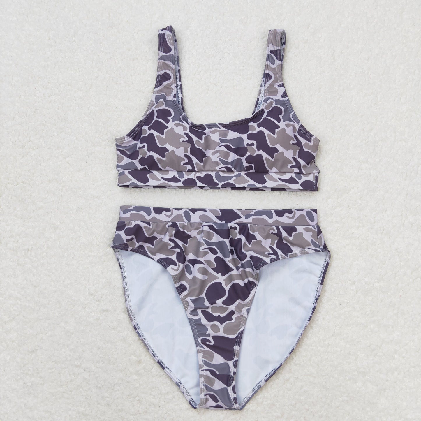 Adult Women Camo Tops Shorts Sibling Summer Swimsuit Set RTS