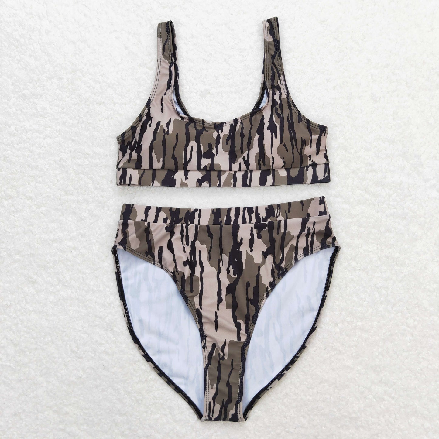 Adult Women Camo Tops Shorts Sibling Summer Swimsuit Set RTS