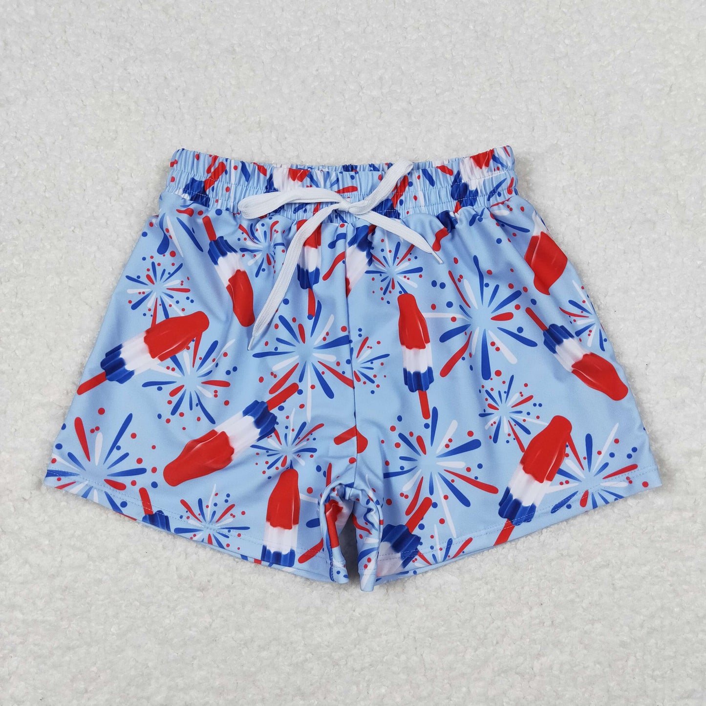 Baby Boy 4th Of July Stars Stripes Sibling Swimsuit Trunks RTS