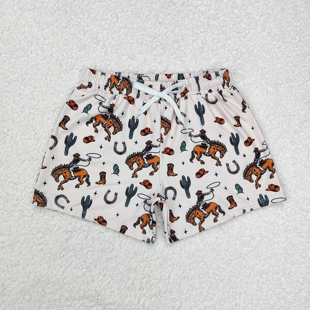 Baby Boy Toddler Western Cow Cactus Trunks Sibling Swimsuit Swimwear RTS