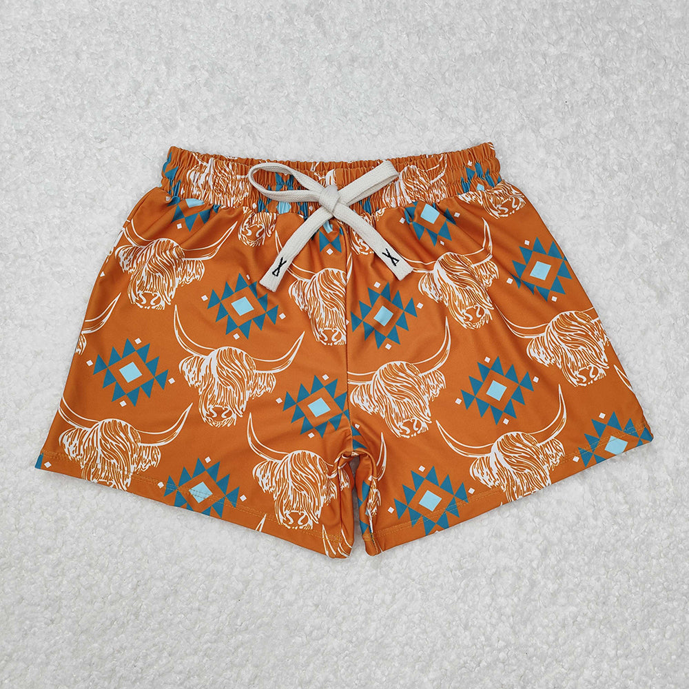 Baby Boy Toddler Western Cow Cactus Trunks Sibling Swimsuit Swimwear RTS