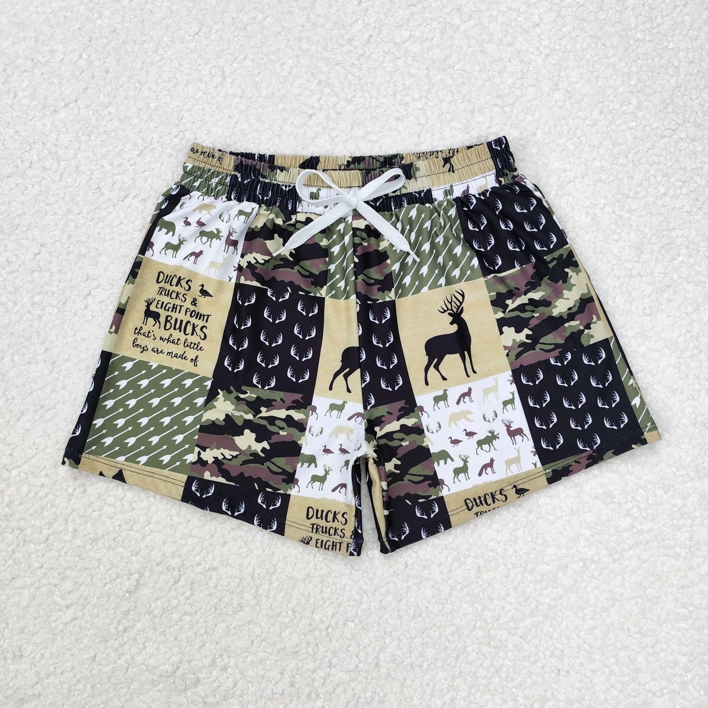 Baby Boy Summer Western Cactus Cows Trunks Sibling Swimsuit RTS