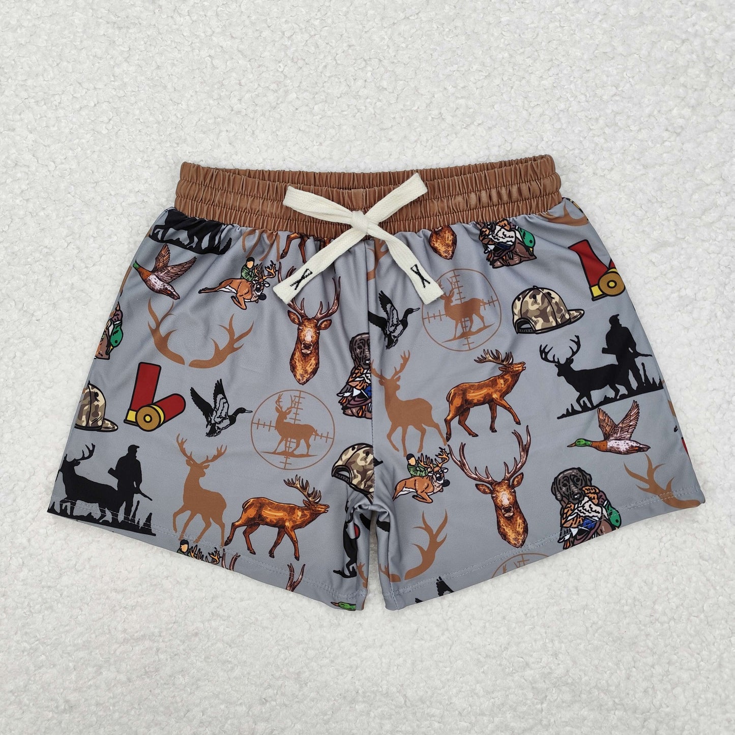 Baby Boy Summer Western Cactus Cows Trunks Sibling Swimsuit RTS