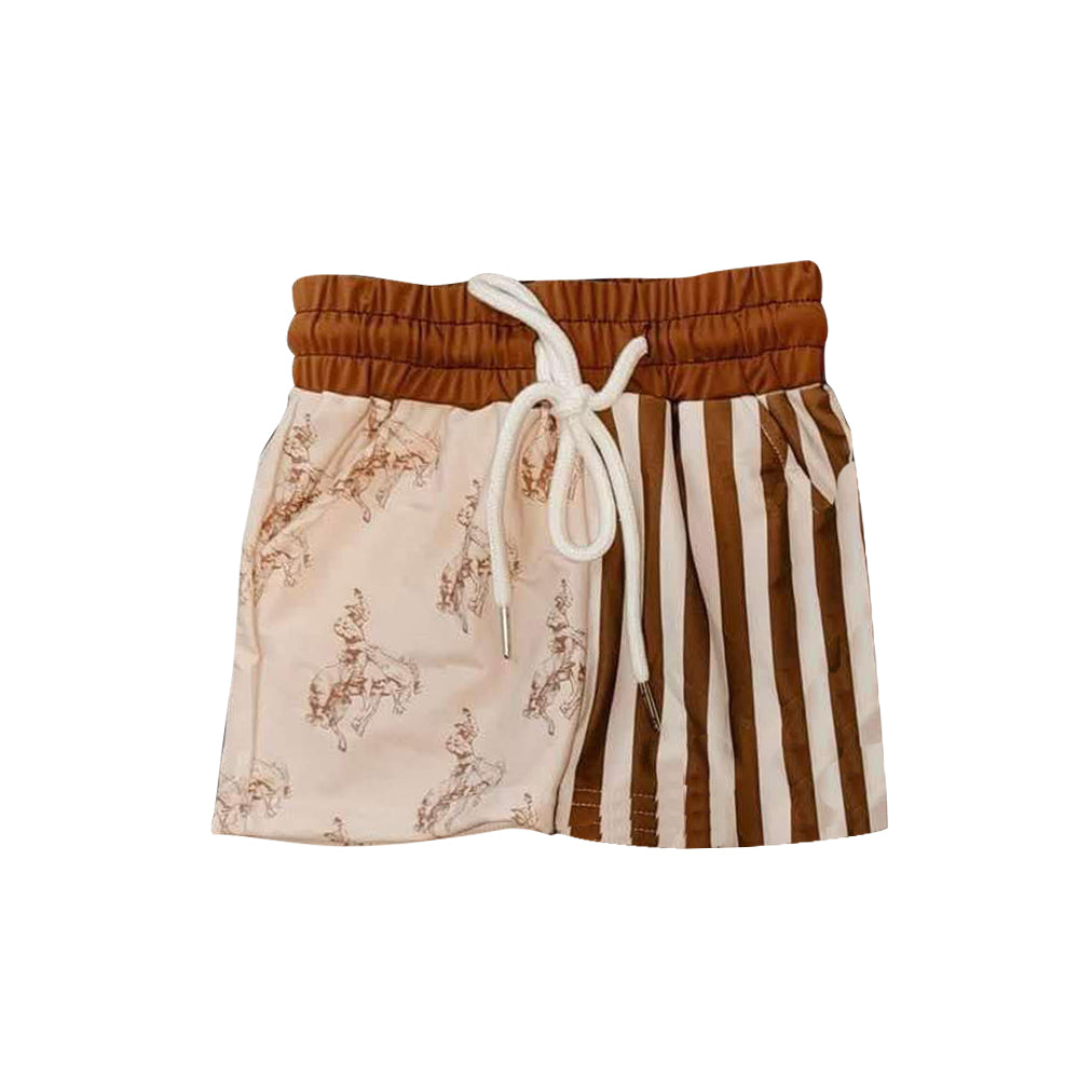 Preorder Baby Boy Rodeo Western Stripes One Piece Trunks ( Moq 5 )