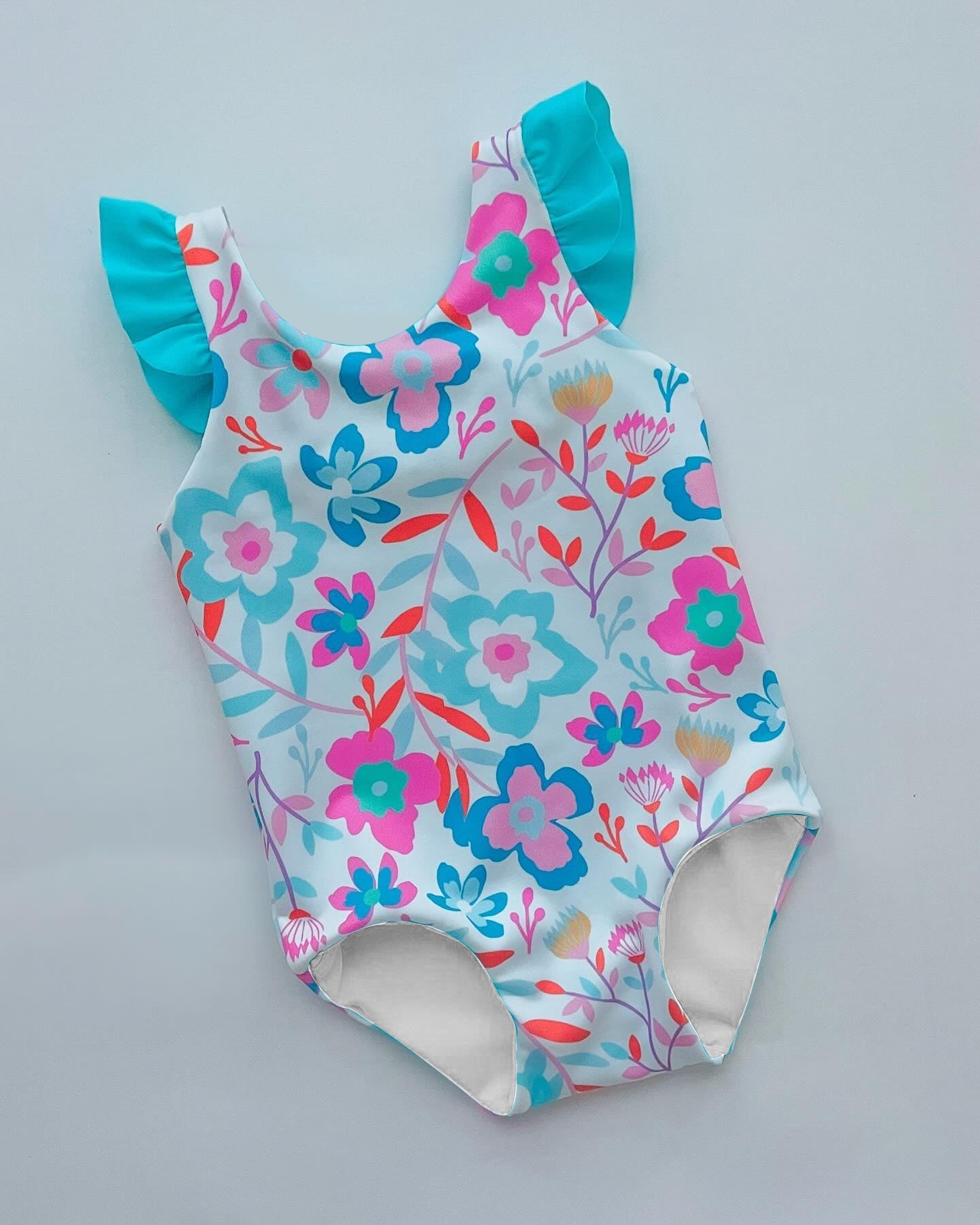 Preorder Baby Girl Sleeveless Flower One Piece Swimsuit ( Moq 5 )
