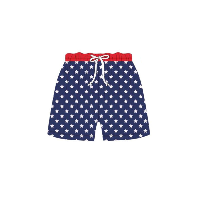 Preorder Baby Boy July 4th Stars Beach Swimming Trunks ( No moq )
