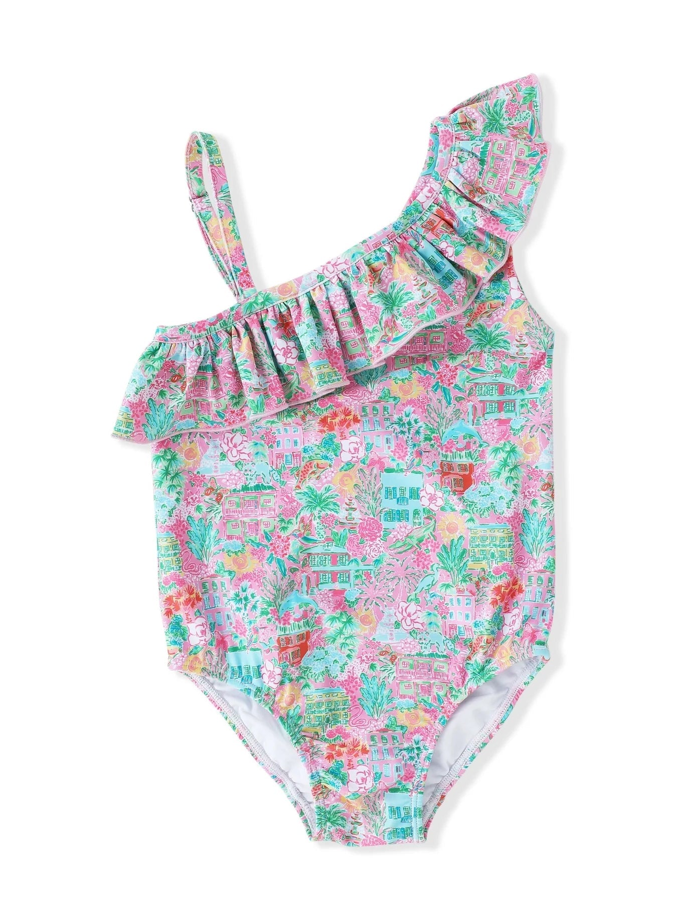 Preorder Baby Girl Ruffle Floral Summer One Piece Swimsuit ( Moq 5 )