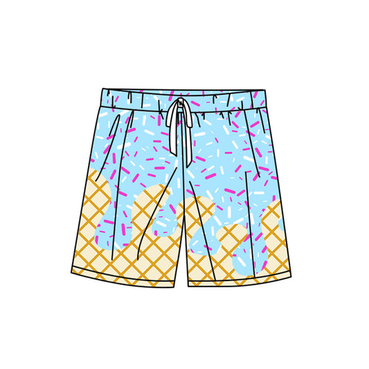 ( Moq 5 ) Preorder Adult Men Blue Drips Team Swim Trunks Shorts