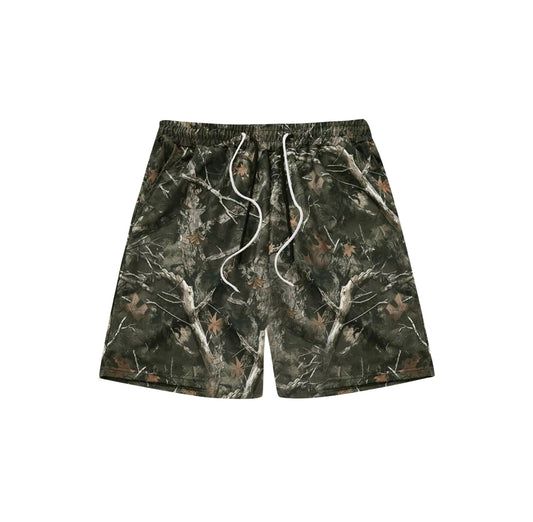 ( Moq 5 ) Preorder Adult Men Leaves Camo Pockets Swimming Trunks