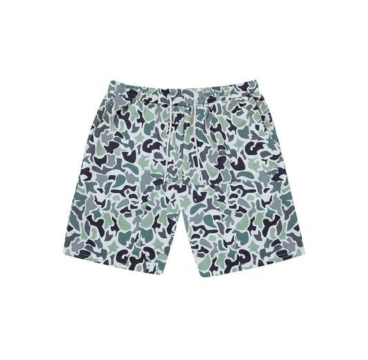 ( Moq 5 ) Preorder Adult Men Green Camo Pockets Swimming Trunks