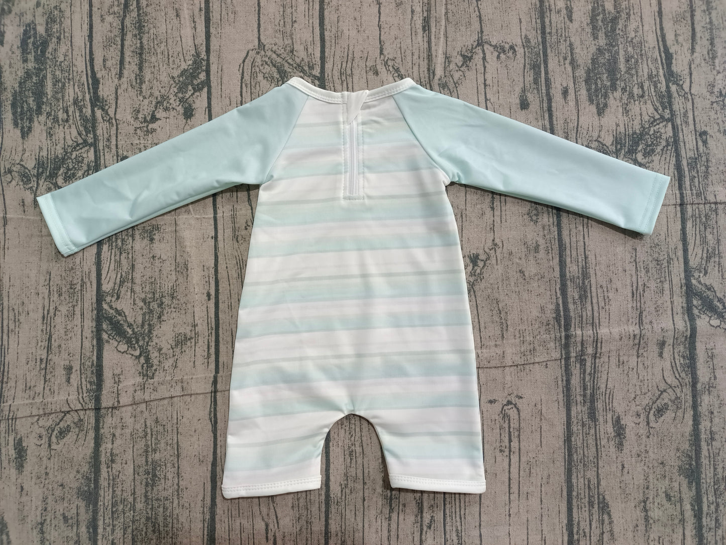 Baby Boys Kids Long Sleeves Stripes Zipper One-piece Swimsuit RTS