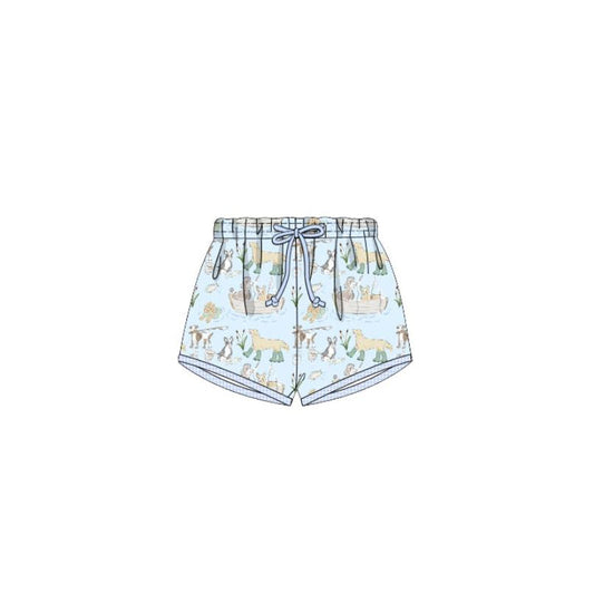 ( Moq 5 ) Preorder Baby Boys Dogs Blue Swim Trunks Summer Clothes Swimwear