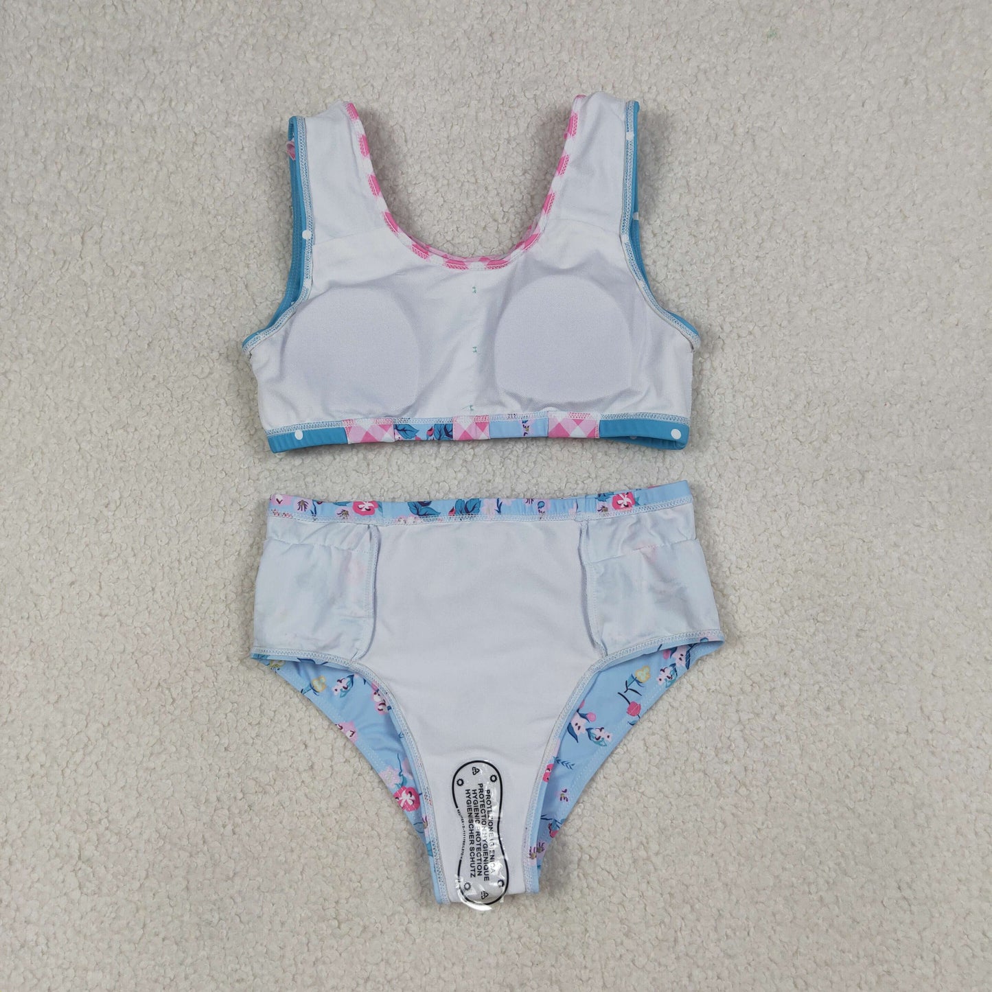 Baby Girls Kids Flower Buttons Ruffle Tops Bummie Shorts Set Swimsuit RTS