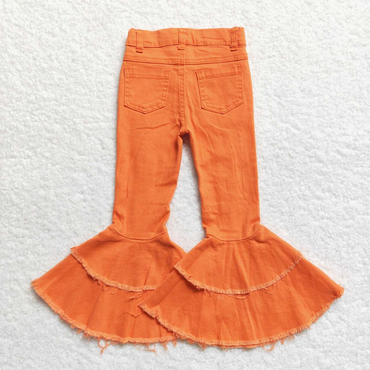 P0271 Baby Girl Orange Denim Jeans Bell Pants