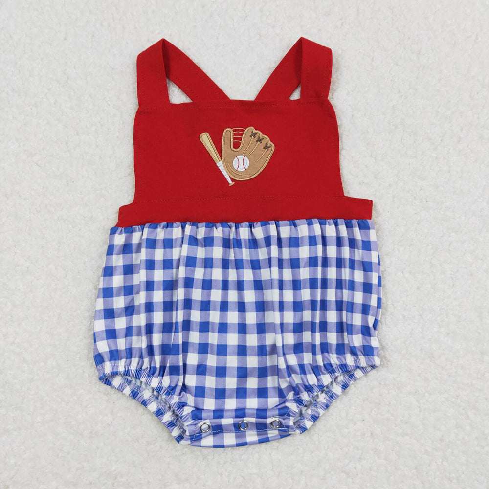 Baby Boy Girl Embroidery Baseball Sibling Romper Dress Clothes Set