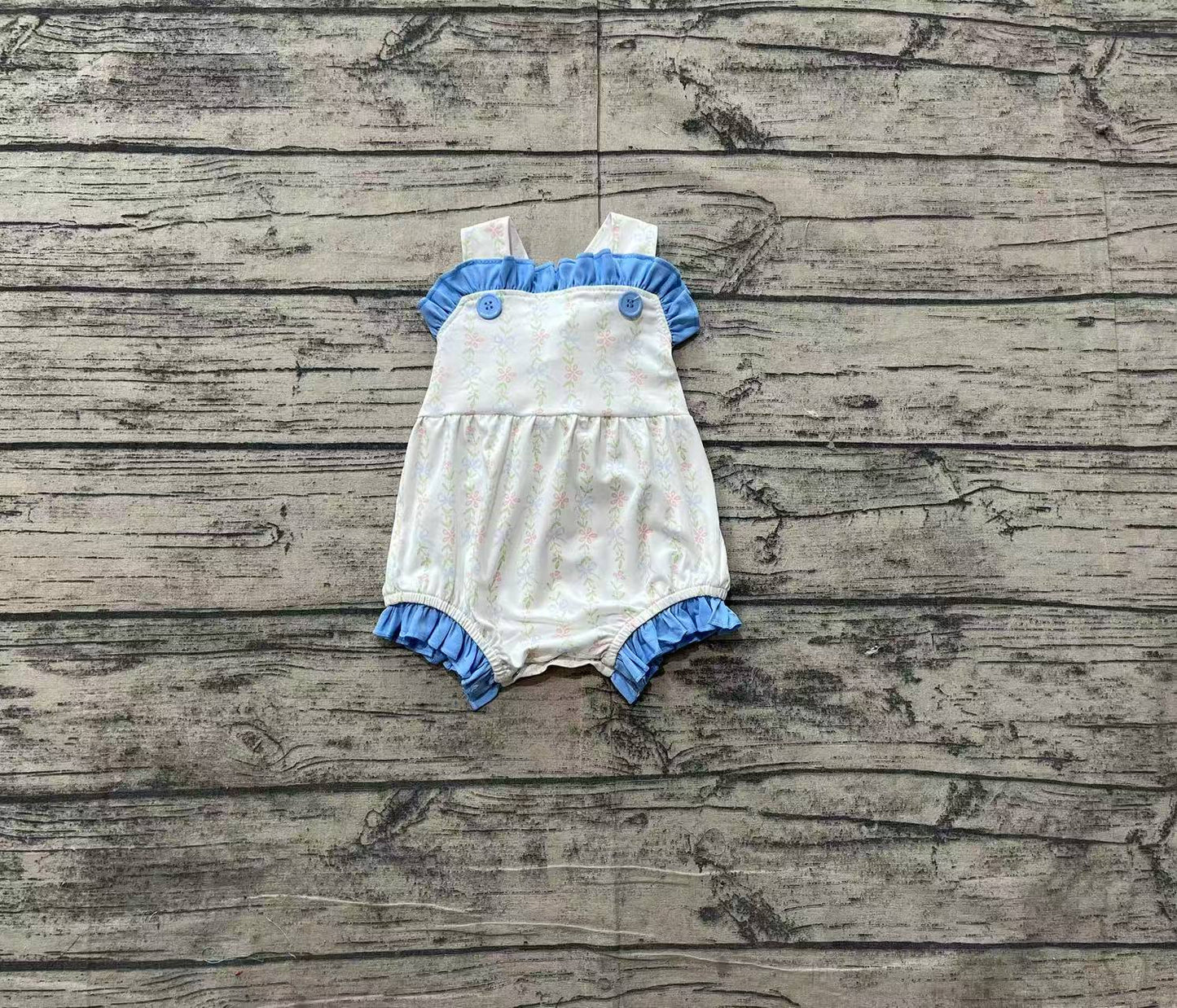 Baby Girl Sleeveless Floral Bubble One Piece Romper RTS