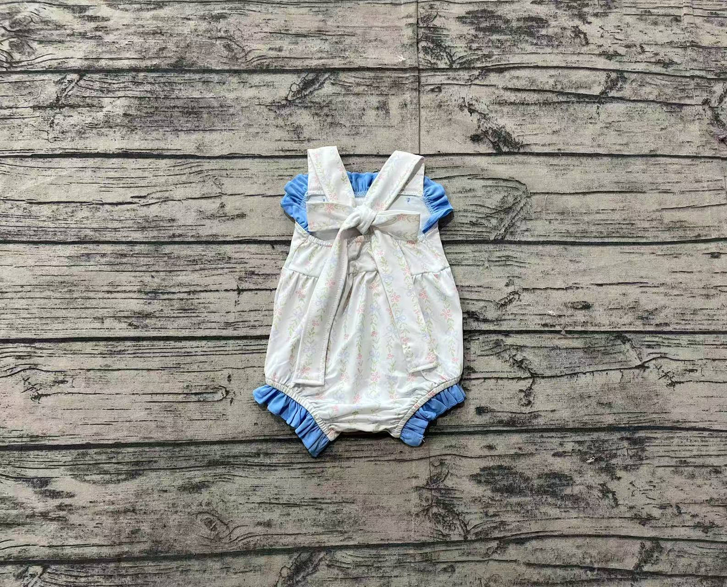 Baby Girl Sleeveless Floral Bubble One Piece Romper RTS