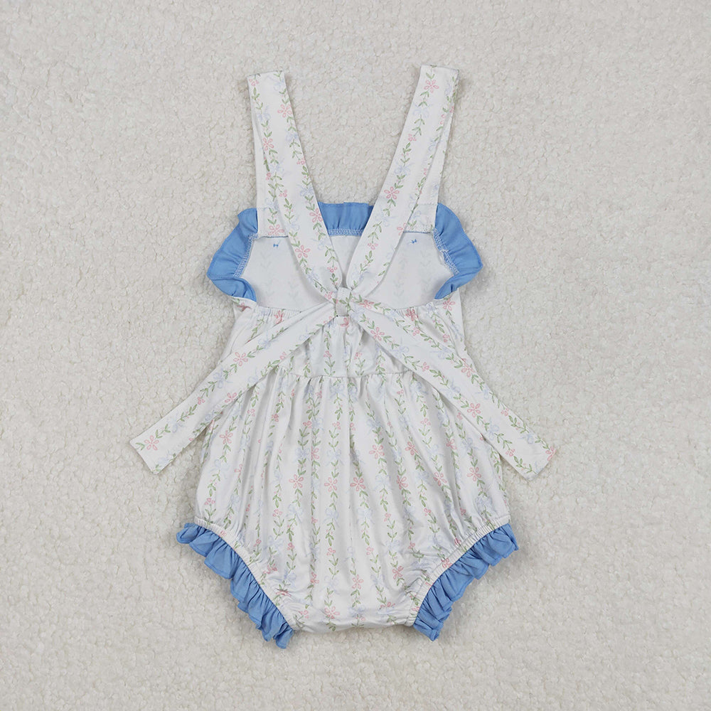 Baby Girl Sleeveless Flower Sibling Easter Romper Dress Clothes RTS