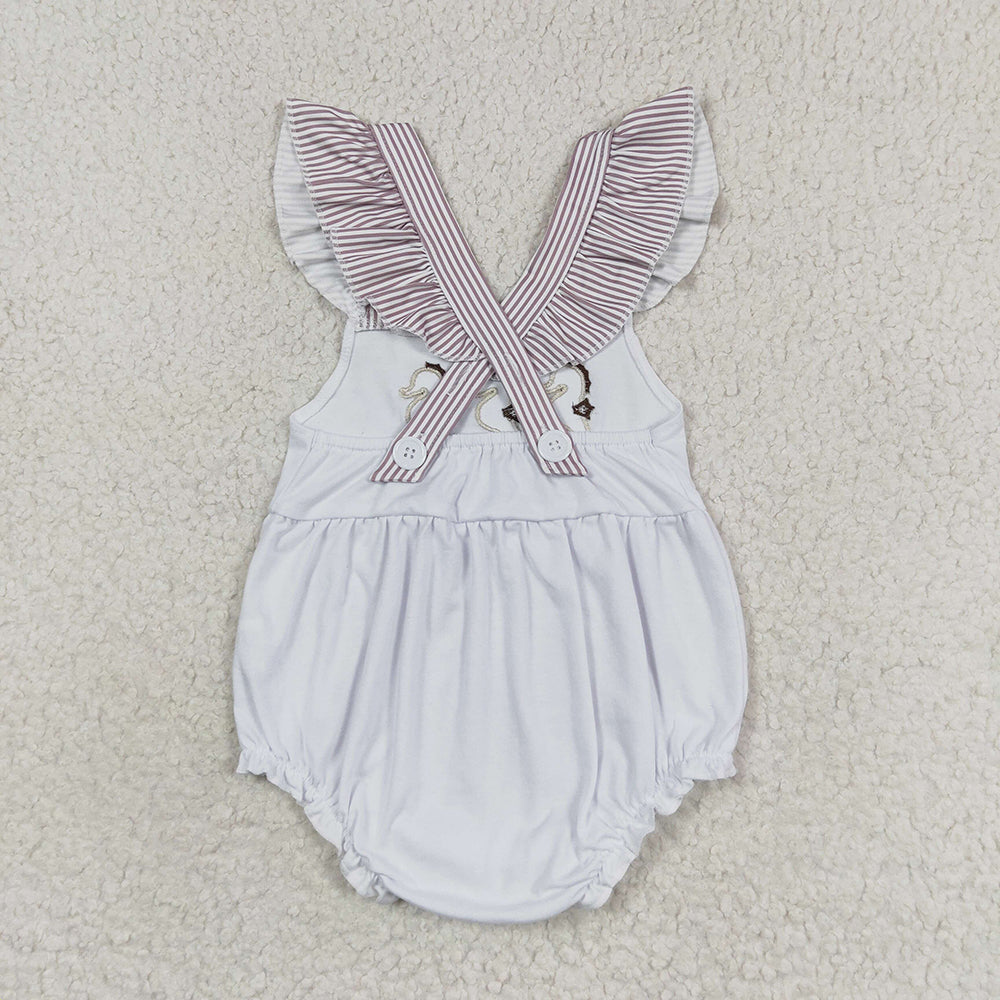 Baby Kids Boy Girl Embroidery Sea Horse Sibling Romper Clothes Set Outfit RTS
