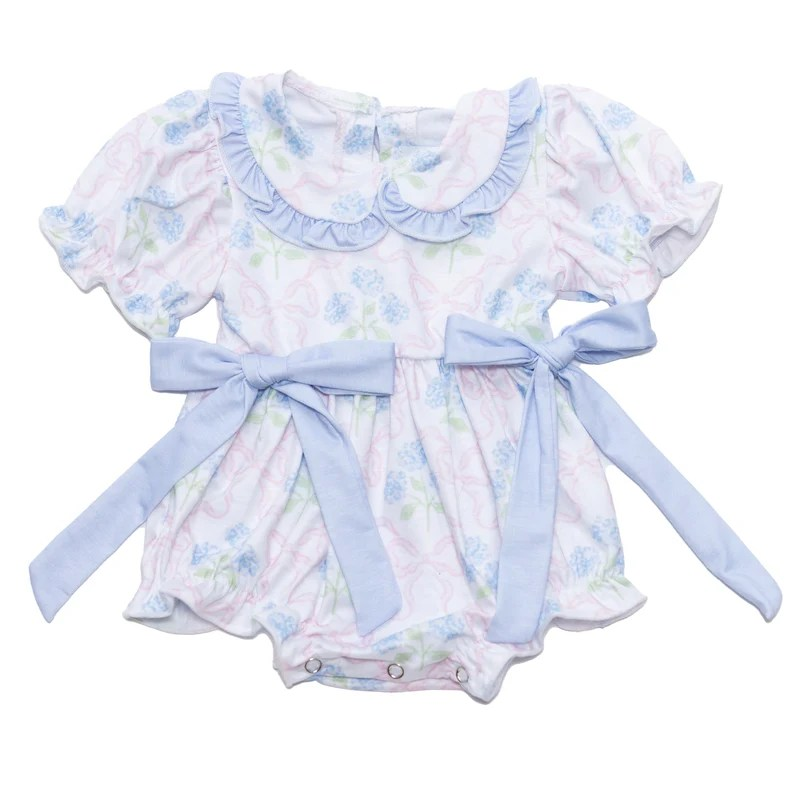 Pre-order Baby Infant Girls Pink Bow Flowers Bows Romper (Moq 5 )