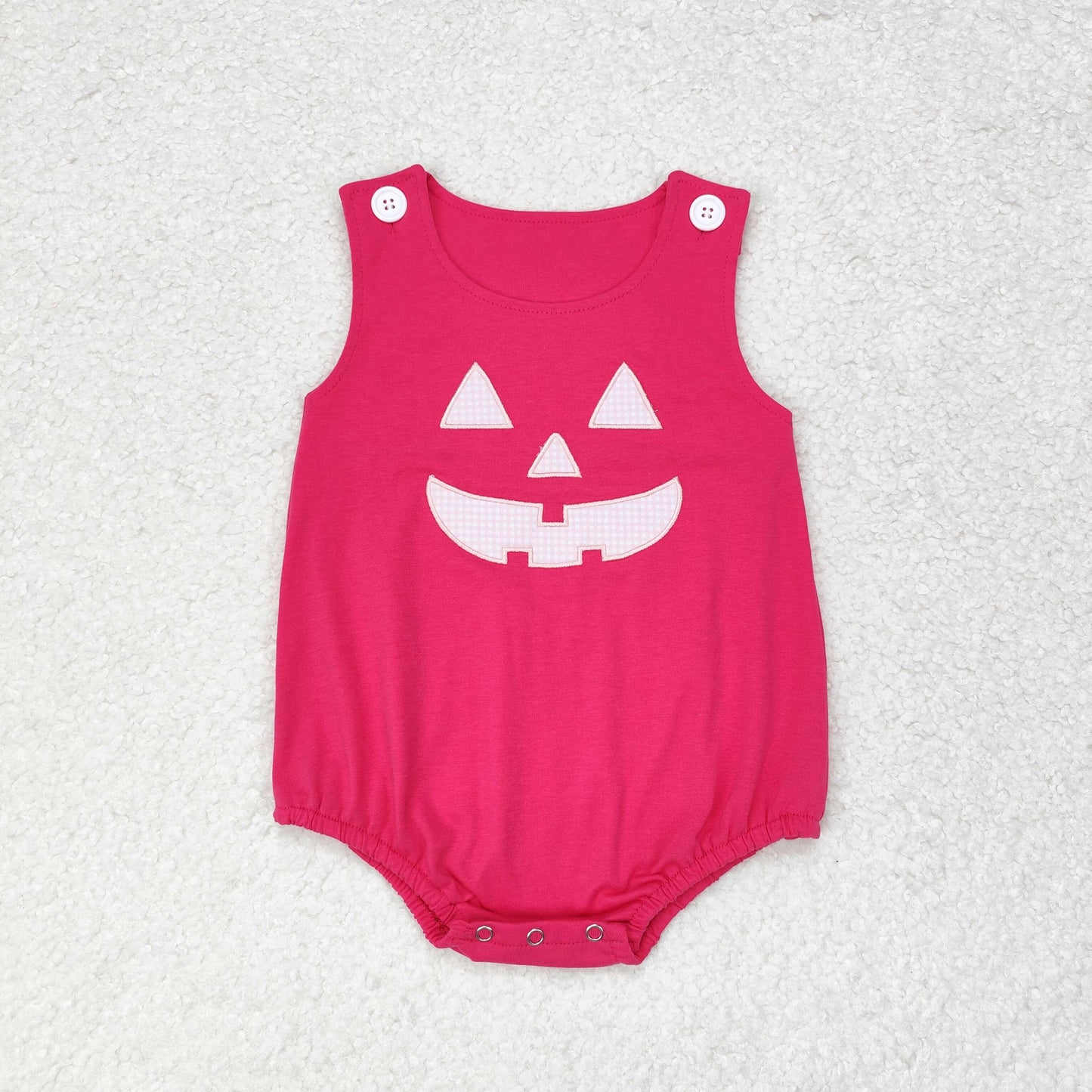 Sibling Boys Girls Infant Halloween Embroidery Ghost Pumpkins Romper RTS