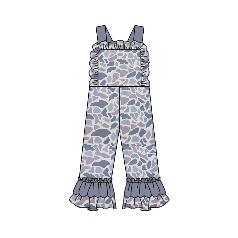Pre-order Baby Girl Grey Camo Straps One Piece Jumpsuit