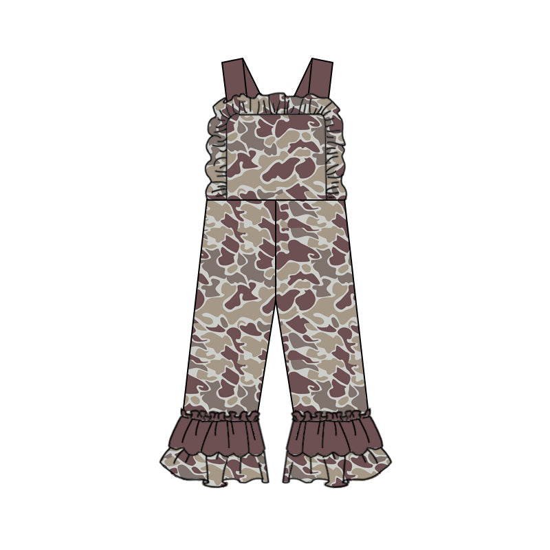 Pre-order Baby Girl Straps One Piece Camo Jumpsuit