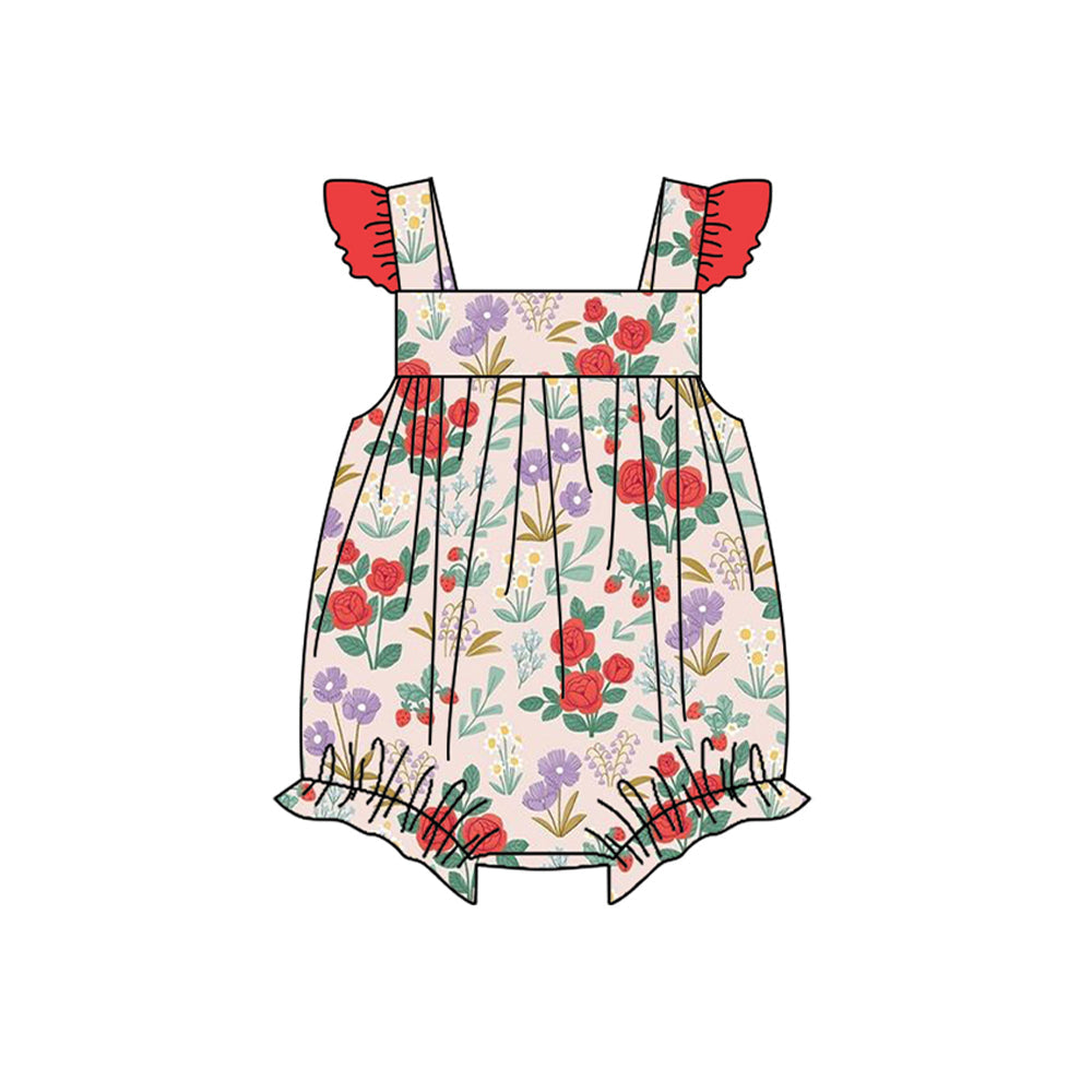 Pre-order Baby Girl Infant Flower Summer Bubble Romper