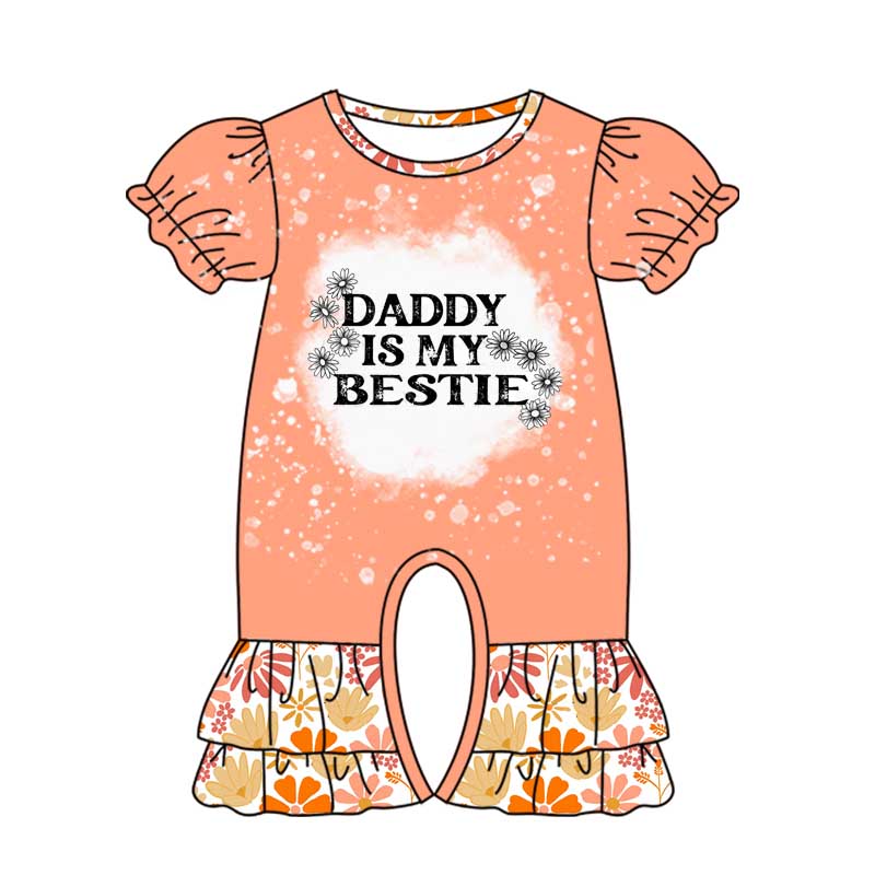 Preorder Baby Girl Infant Daddy Ruffle Flower Romper
