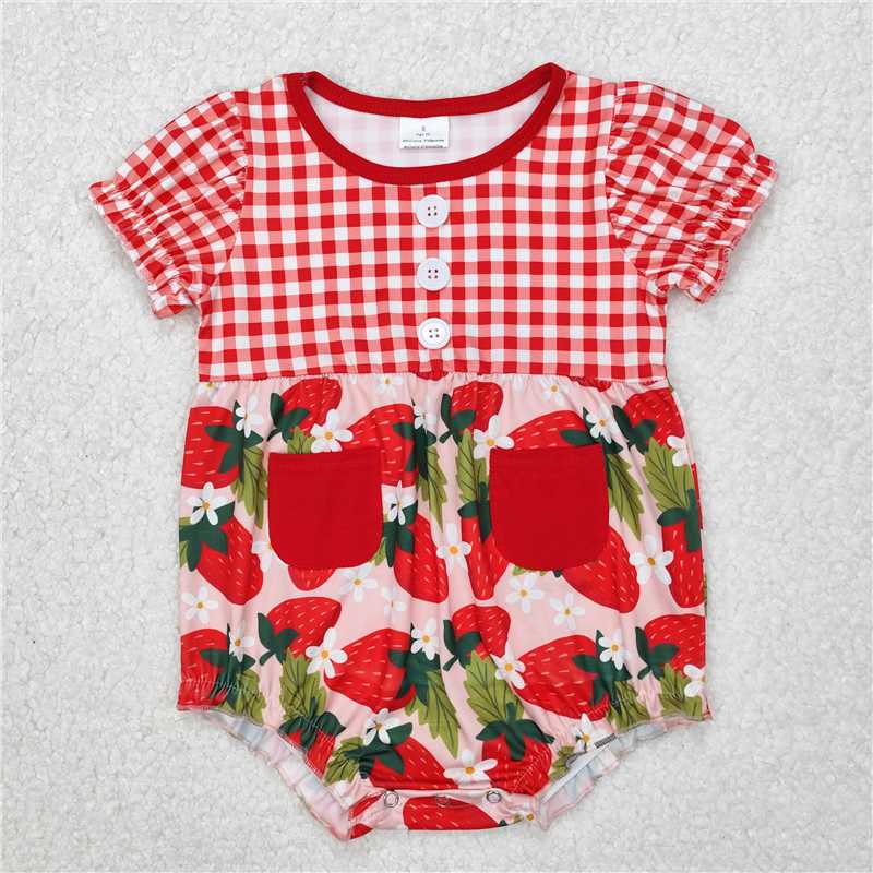 Baby Girl Strawberry Flower Sbling Summer Romper Dress Clothes RTS