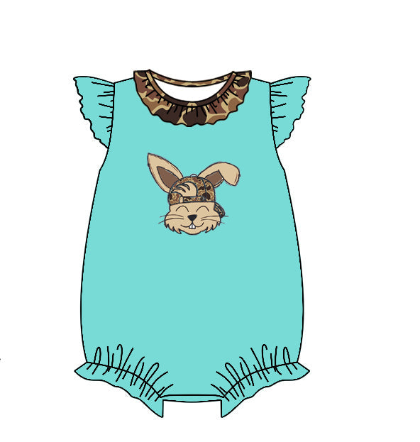 Preorder Baby Girl Infant Short Sleeves Easter Rabbit Bubble Romper