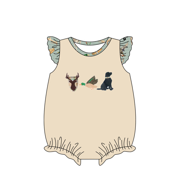 Preorder Baby Girl Infant Hunting Deer Duck Dog Bubble Romper