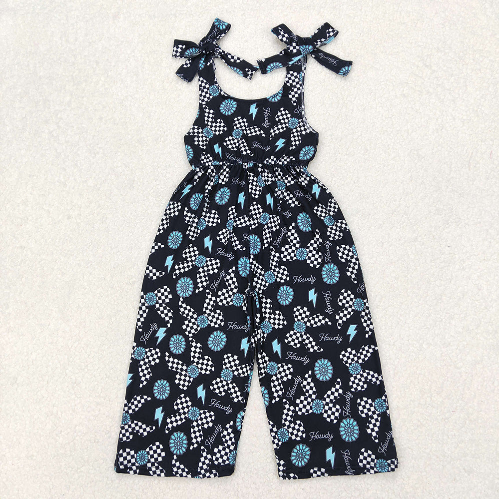 Sibling Baby Girls Kids Sleeveless Bows Pants Jumpsuits RTS