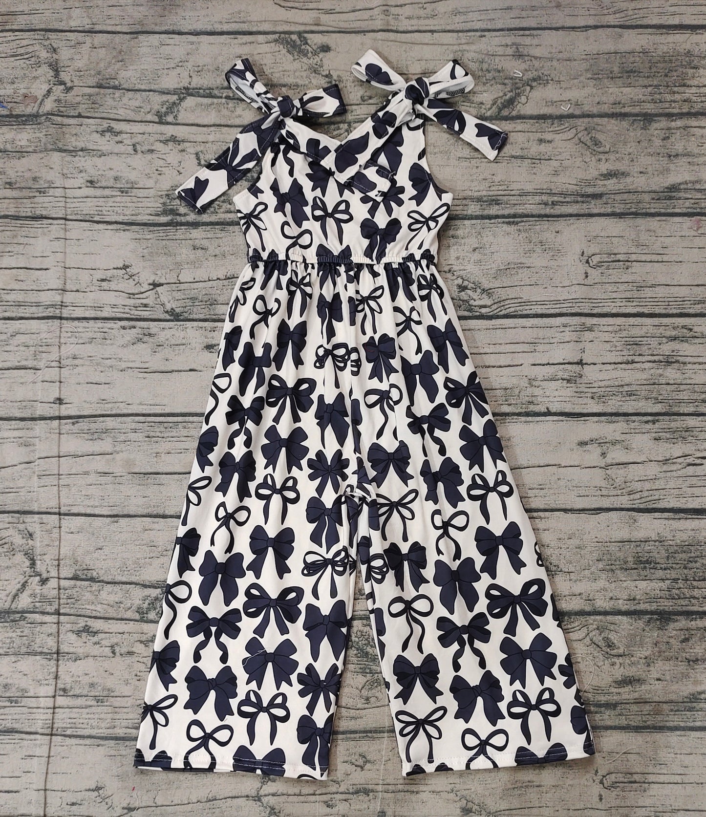 Baby Girl Kids Straps Black Bows Pants Jumpsuit RTS
