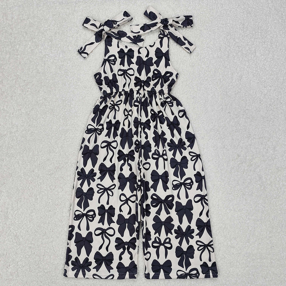 Baby Girl Black Bows Sibling Jumpsuit Pajamas Set Clothes RTS