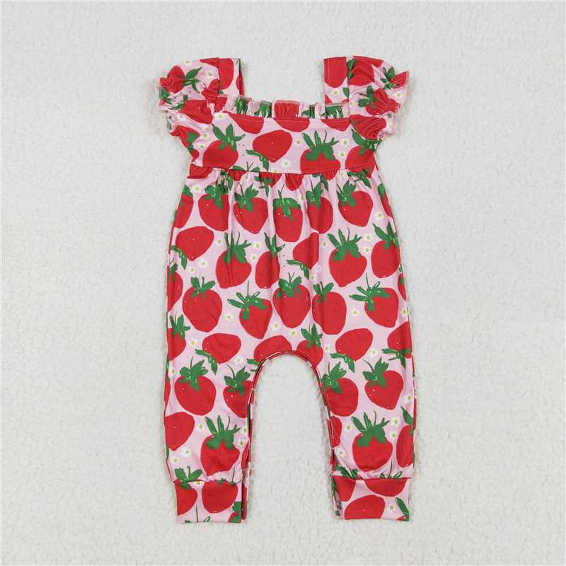 Baby Girl Strawberry Flower Sbling Summer Romper Dress Clothes RTS