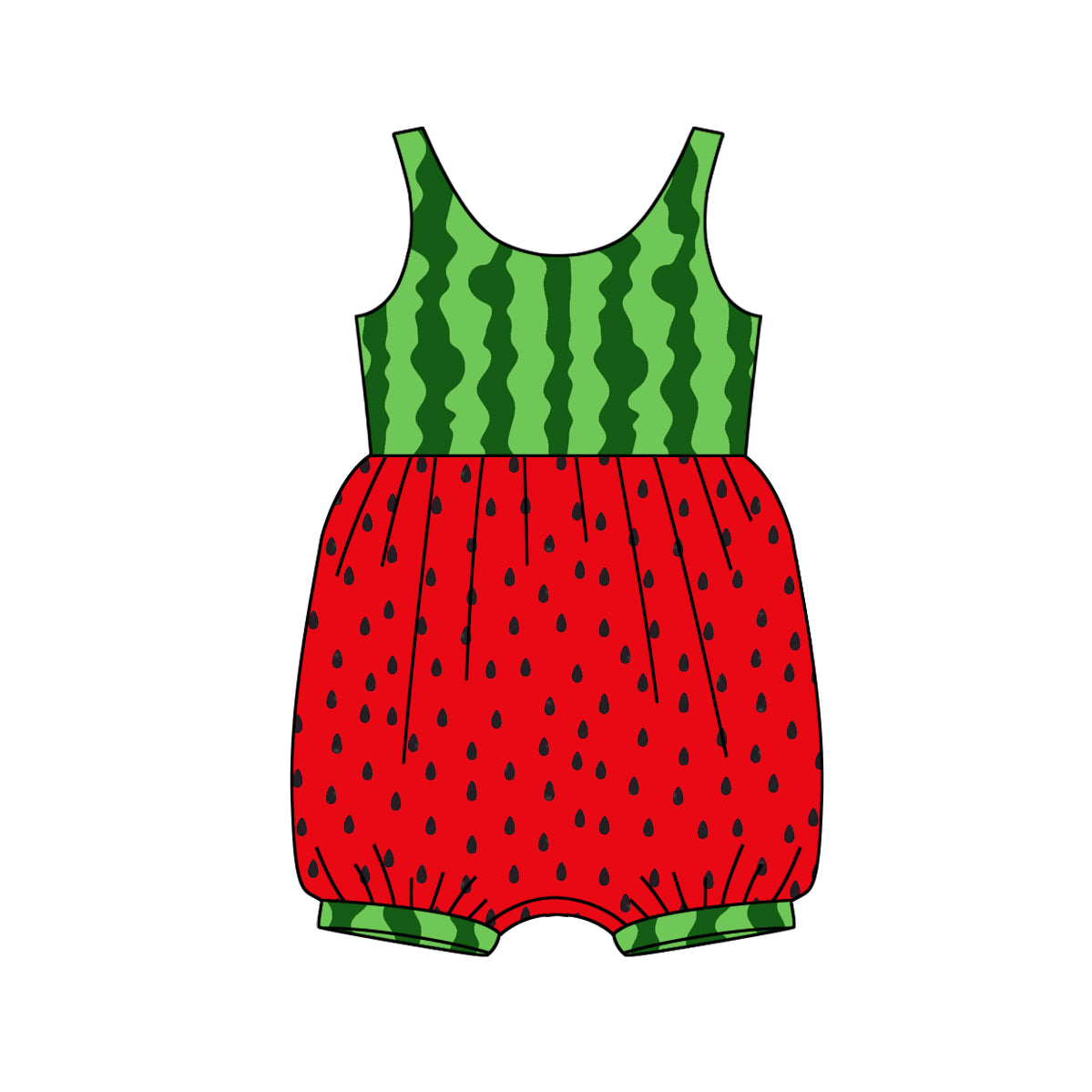 Preorder Baby Girl Infant Sleeveless Watermelon Romper ( Moq 5 )