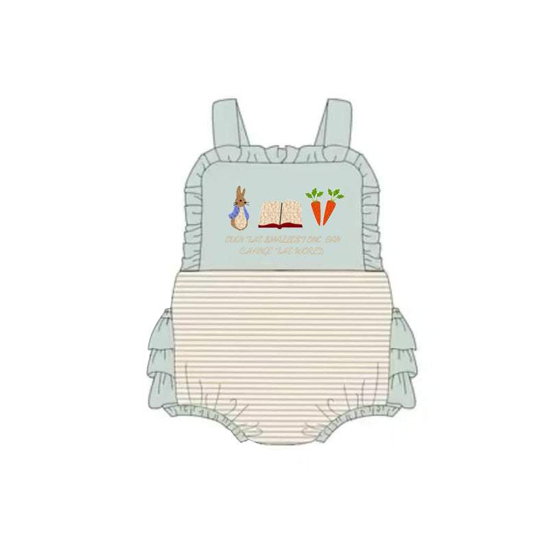 Preorder Baby Girl Sleeveless Easter Rabbit Carrot Ruffle Bubble Romper ( Moq 5 )