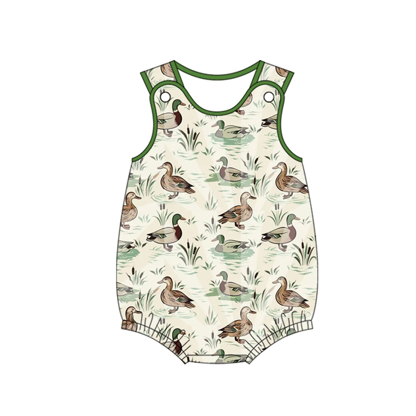 Preorder Baby Boy Infant Sleeveless Ducks Bubble Romper ( Moq 5 )