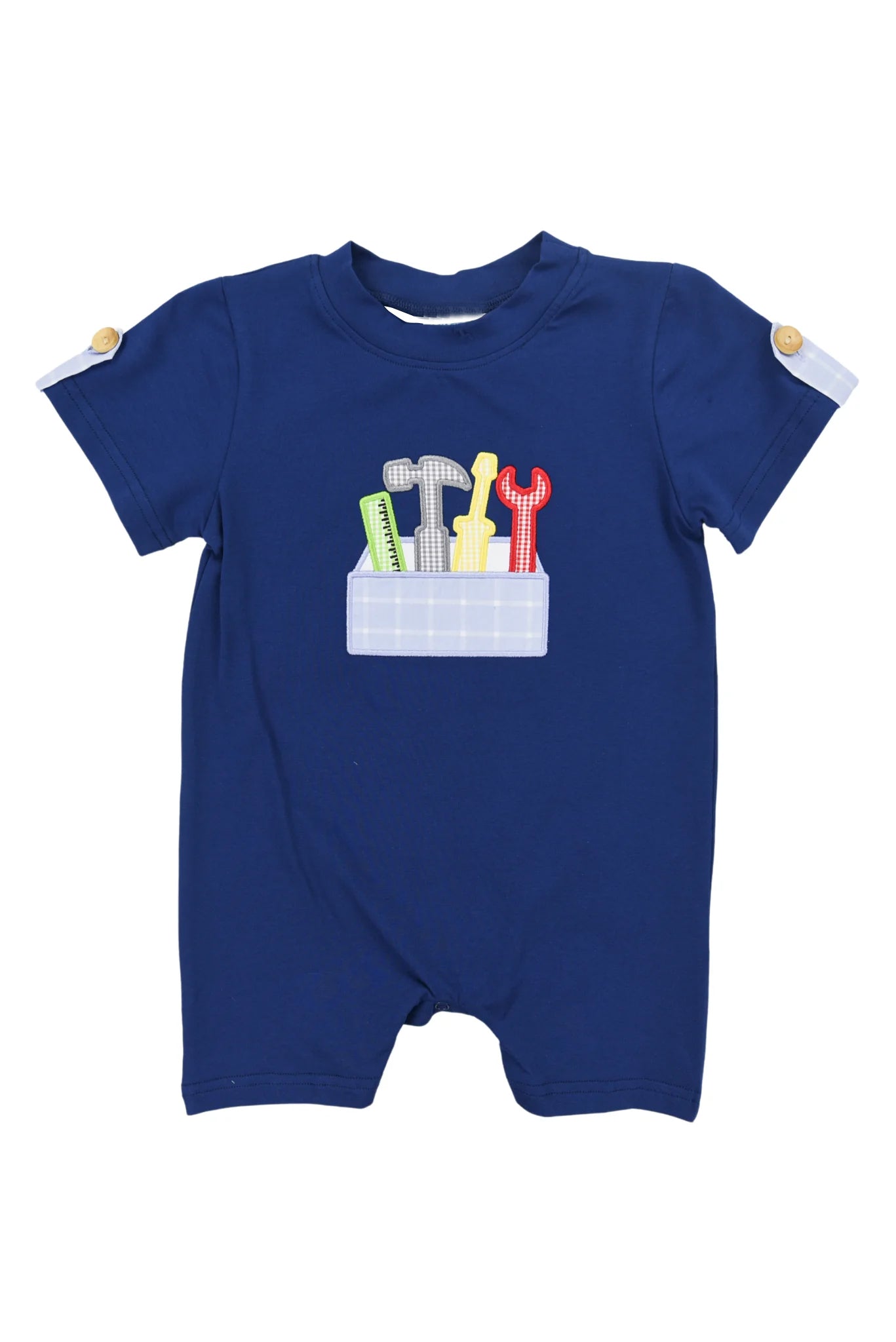 Preorder Baby Boy Blue Short Sleeves Tools Romper ( Moq 5 )